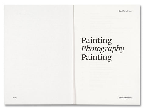 Painting Photography Painting: Selected Essays