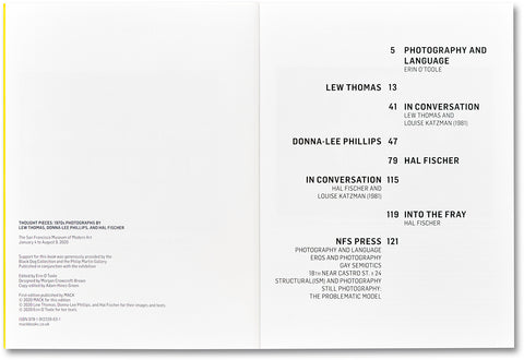 Thought Pieces: 1970s Photographs by Lew Thomas, Donna-Lee Phillips, and Hal Fischer Erin O'Toole (ed.) - MACK