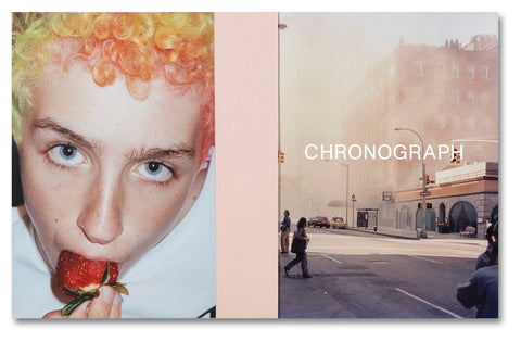 Open photography book featuring a chronograph watch on the cover, published by SPBH Editions.