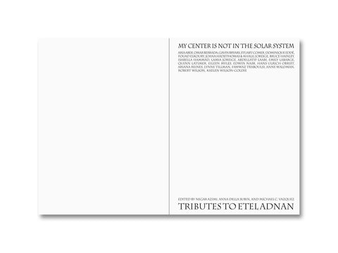 My Center is Not in the Solar System: Tributes to Etel Adnan - MACK