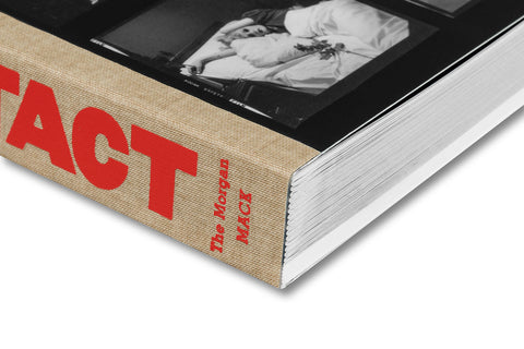 Close-up of the Hujar:Contact photography book cover by MACK, showcasing detailed cover design and texture.