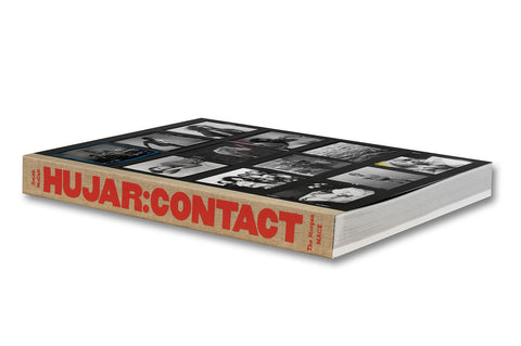 Front cover of Hujar:Contact photography book by MACK, featuring black and white images and bold typography.
