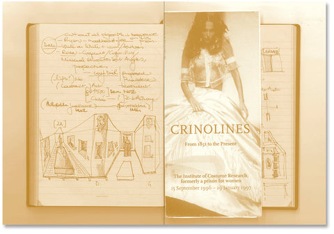 Open book titled "Prefigured: Fashion and Exhibition-Making" by SPBH Editions, showing pages with fashion and exhibition images.