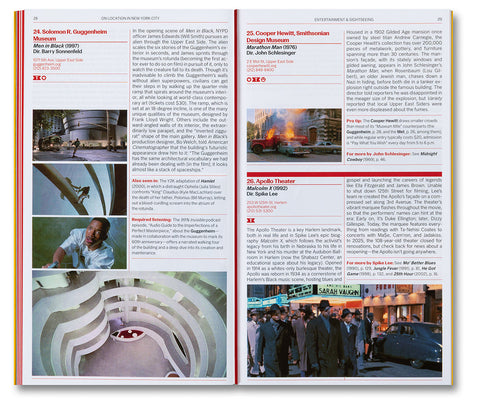 A24 film book titled "On Location in New York City" featuring a cityscape and film photography on the cover.