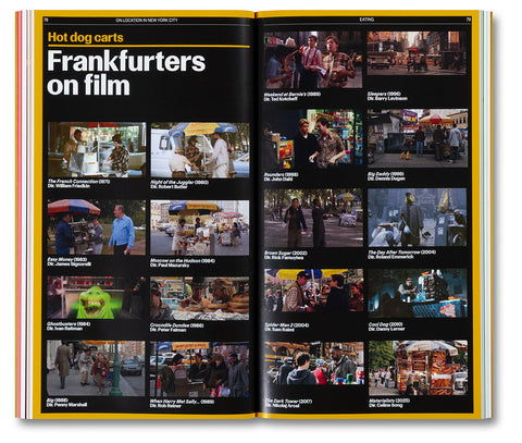 A24 film book titled "On Location in New York City" showing a scenic NYC street scene with iconic landmarks.