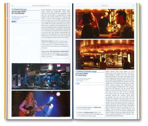 A film book titled "On Location in New York City" by A24, showing a cityscape scene with iconic New York landmarks.