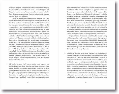 Open book titled "Transitions: On Culture, Crisis, and the Human," art theory book by MACK showing text pages and cover.